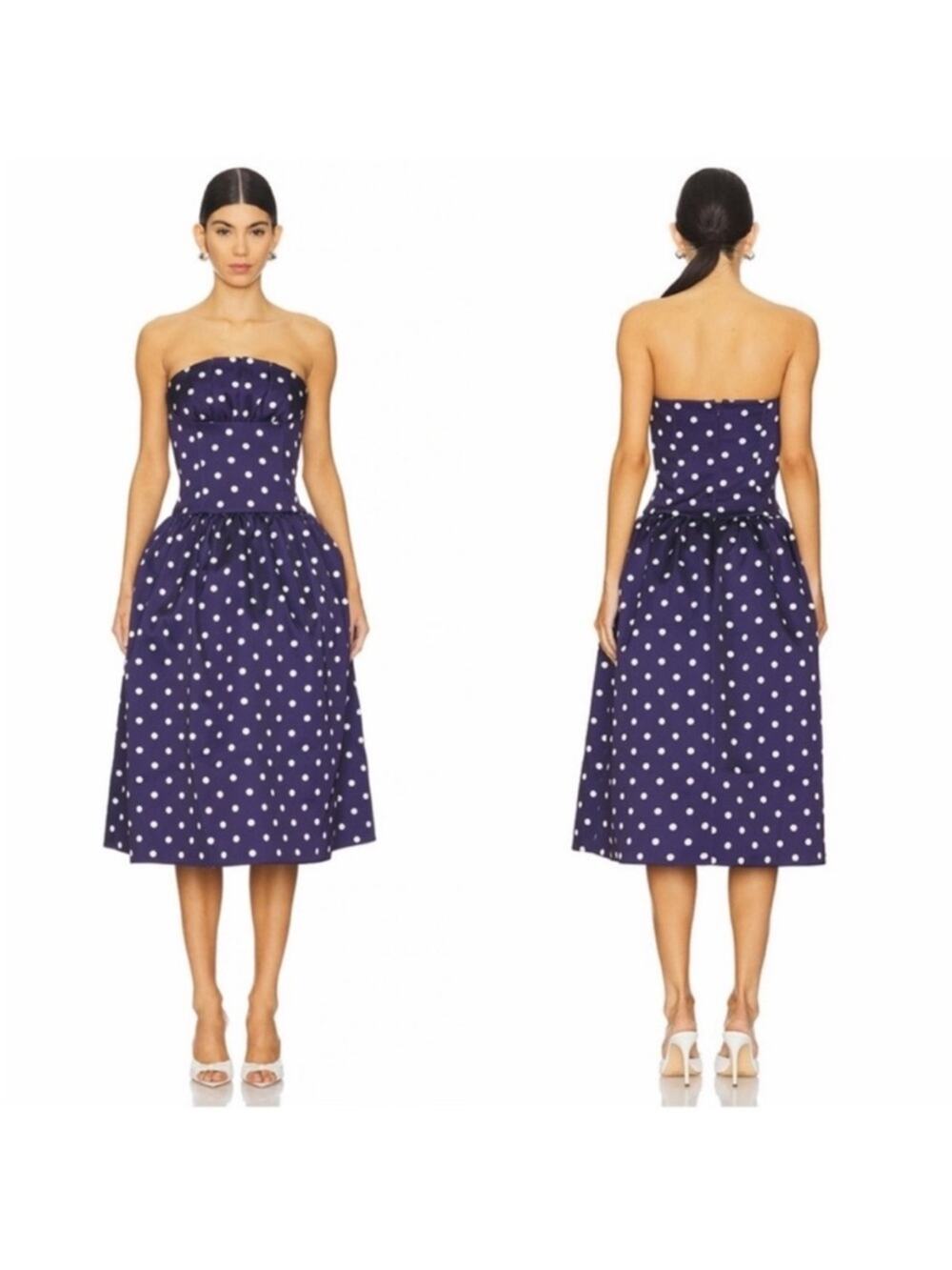 Self-Portrait Polka Dot Satin Midi UK10/US6
